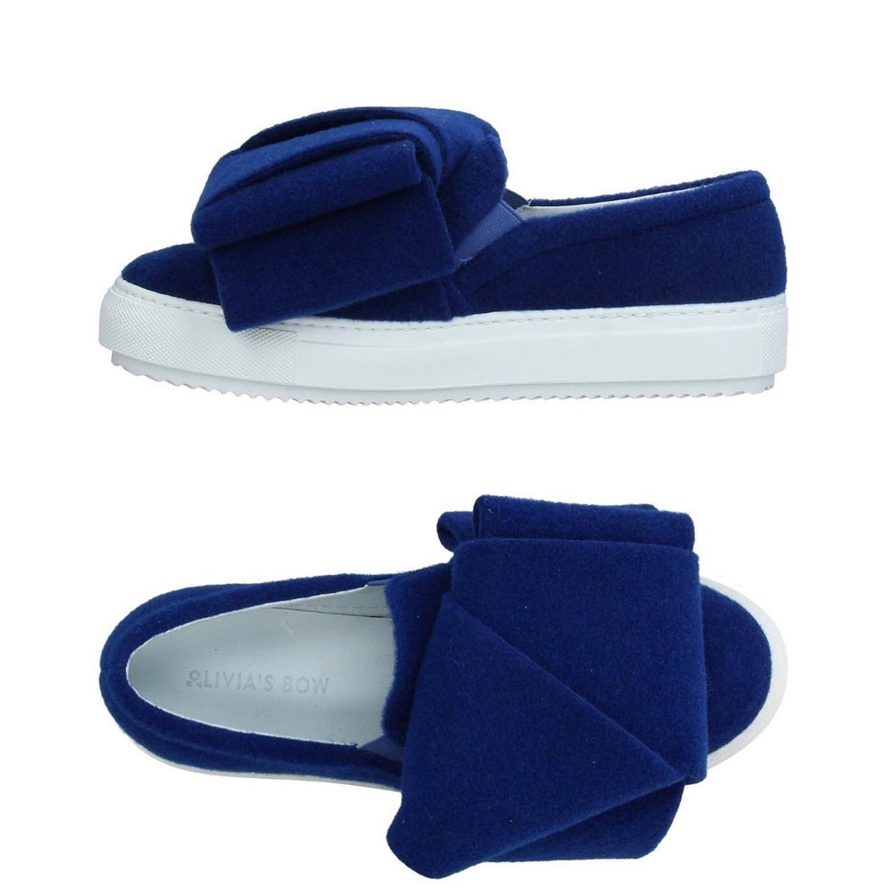 Italian Design Navy Bow Slip-On Flats